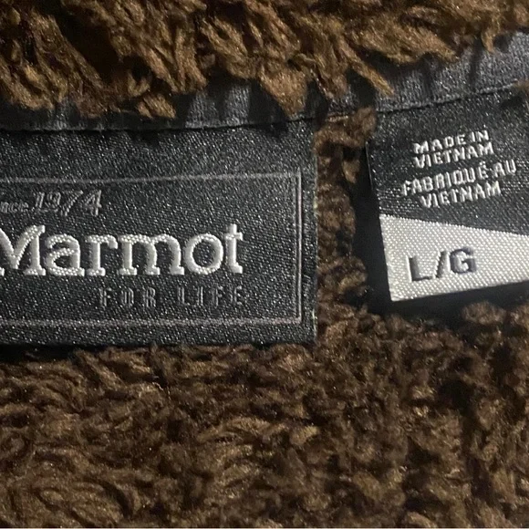 Marmot Wool Blend Full Zip Jacket Men Large Brown Outdoor Hiking Casual Gorpcore - Picture 2 of 16